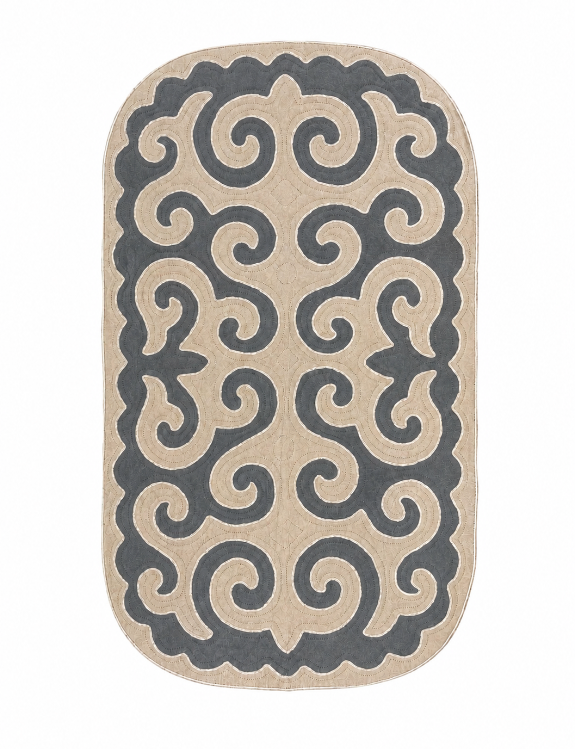 Syrmak with rounded corners Beige&Grigio antracite