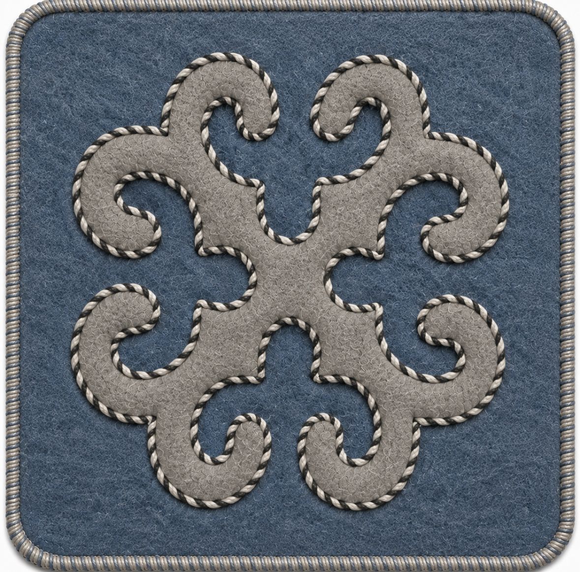 Coprisedia in Feltro Blu &Grigio