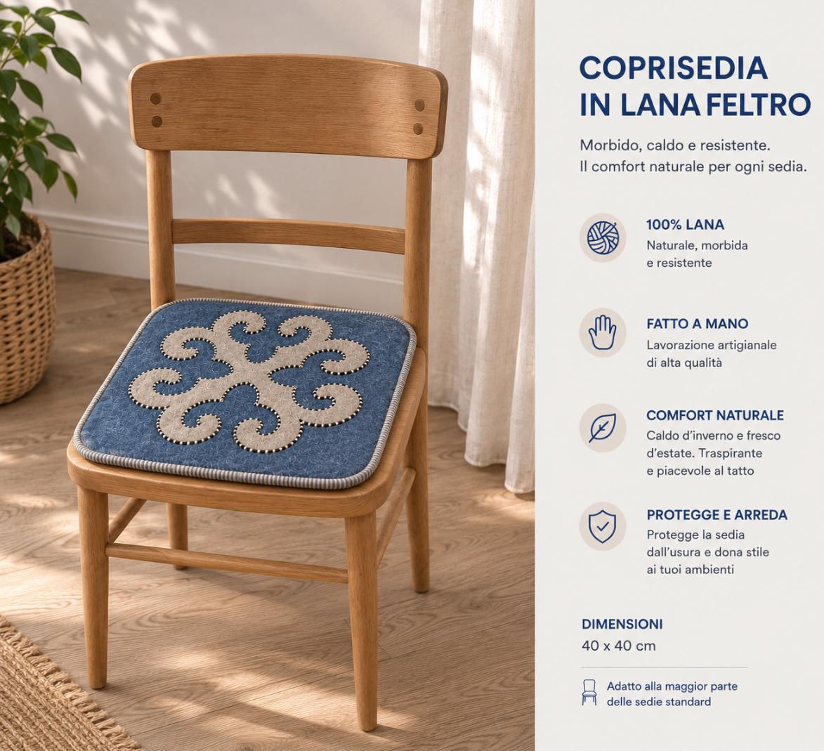 Coprisedia in Feltro Blu &Grigio