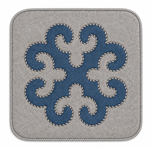 Grey & Blue Felt Chair Covers