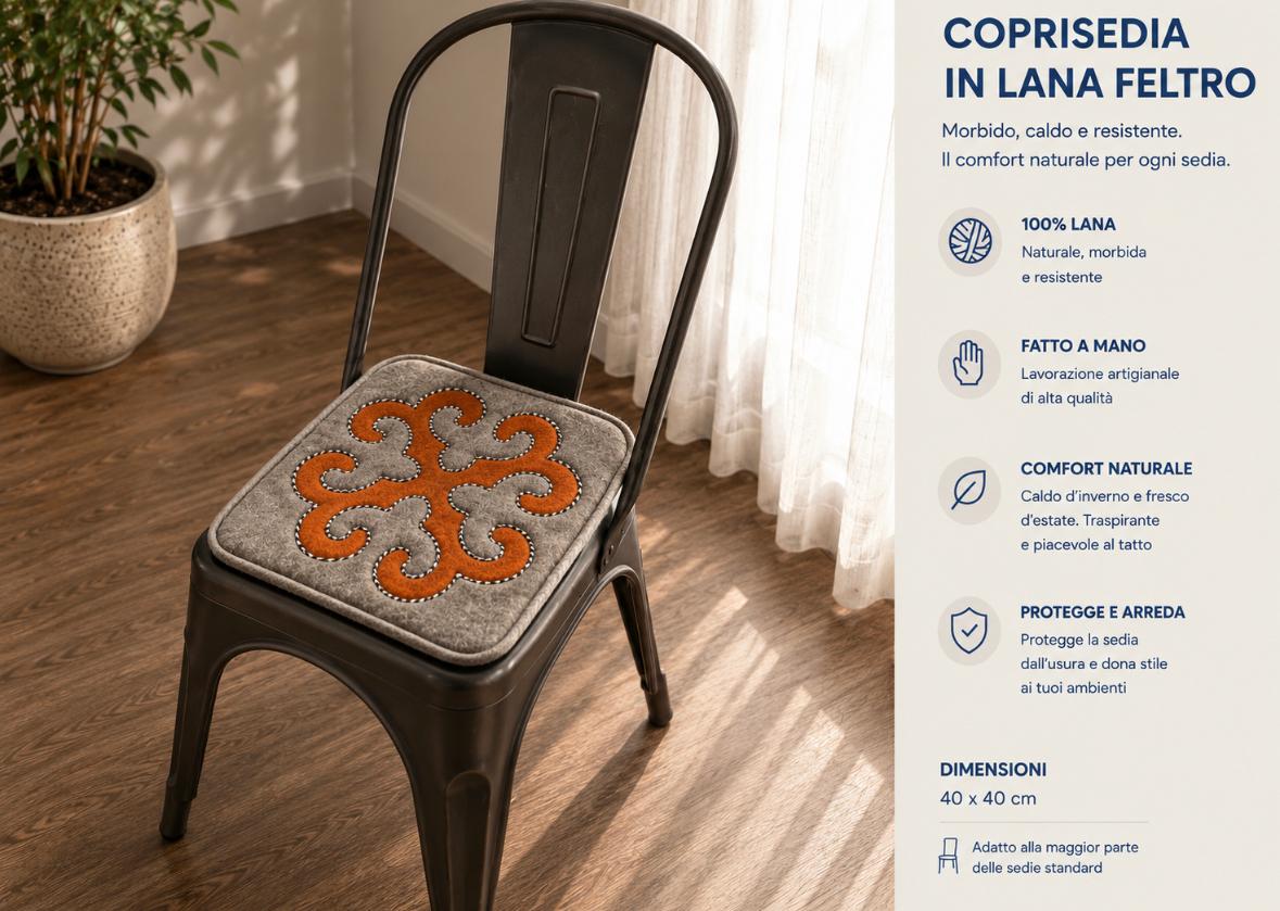 Coprisedia Grigio & Arancione