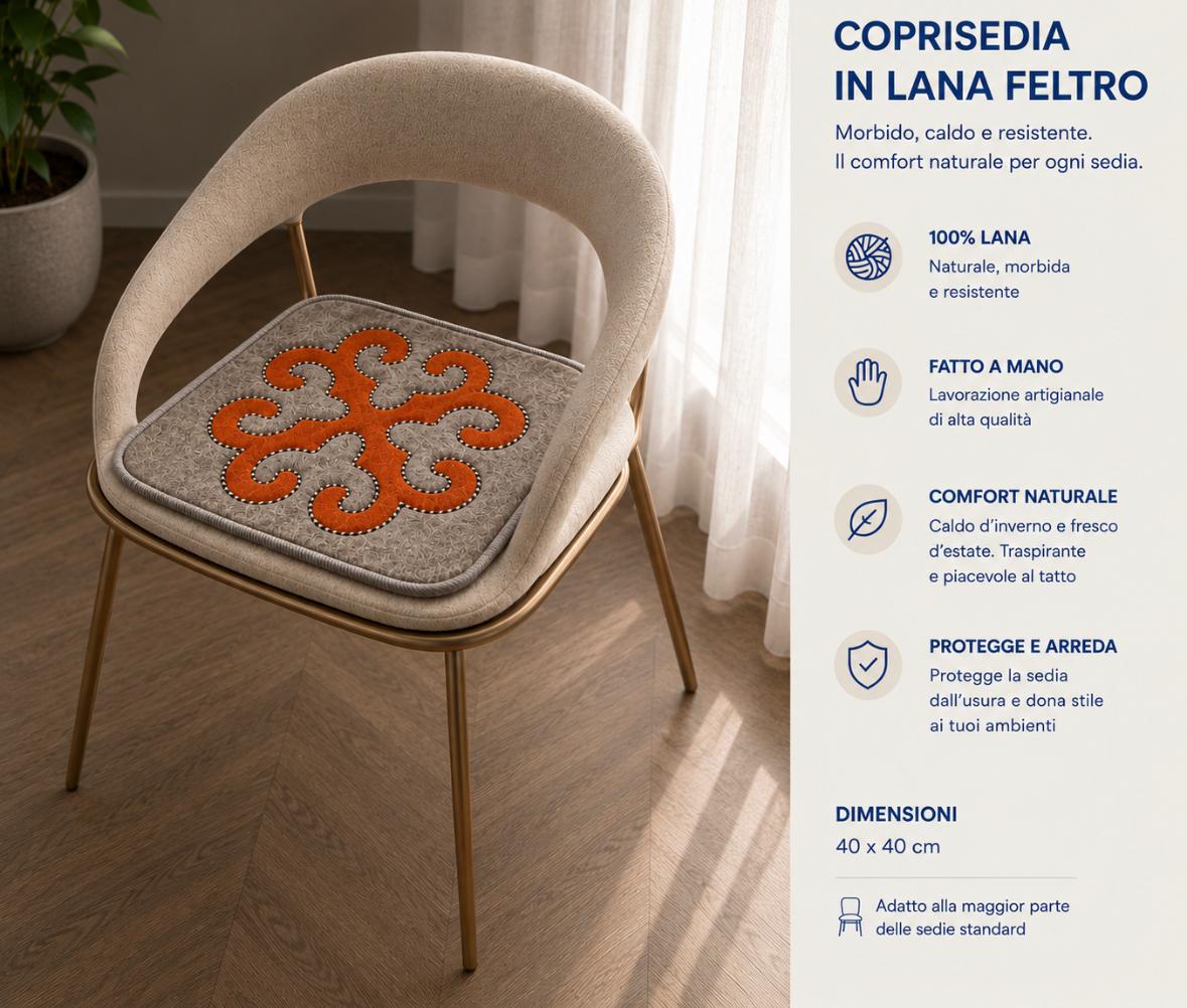 Coprisedia Grigio & Arancione