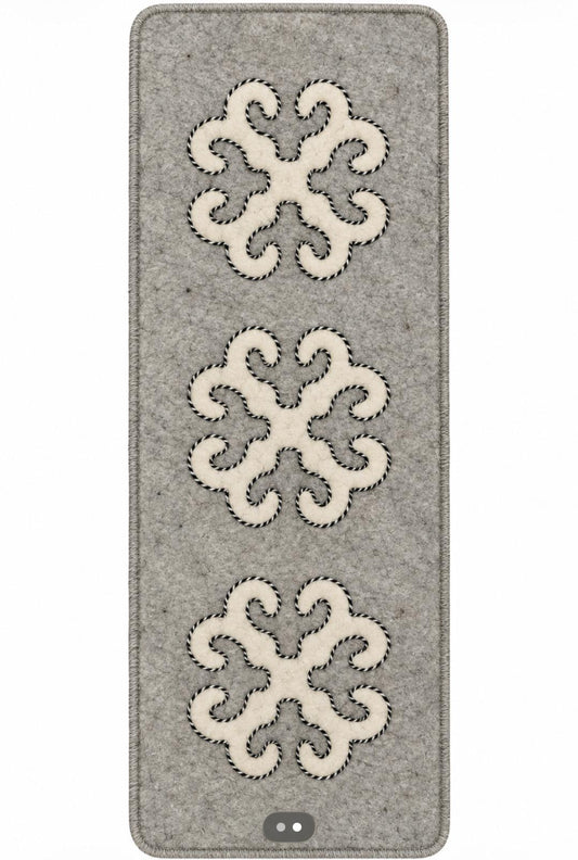 Rug and 2 chair cover set Gray & Ivory
