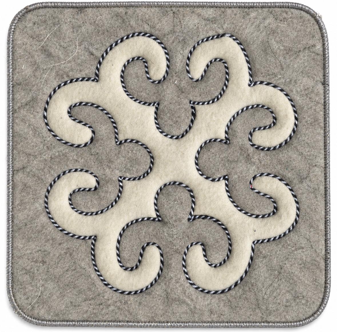 Set Tappeto e 2 coprisedie Grigio&Avorio