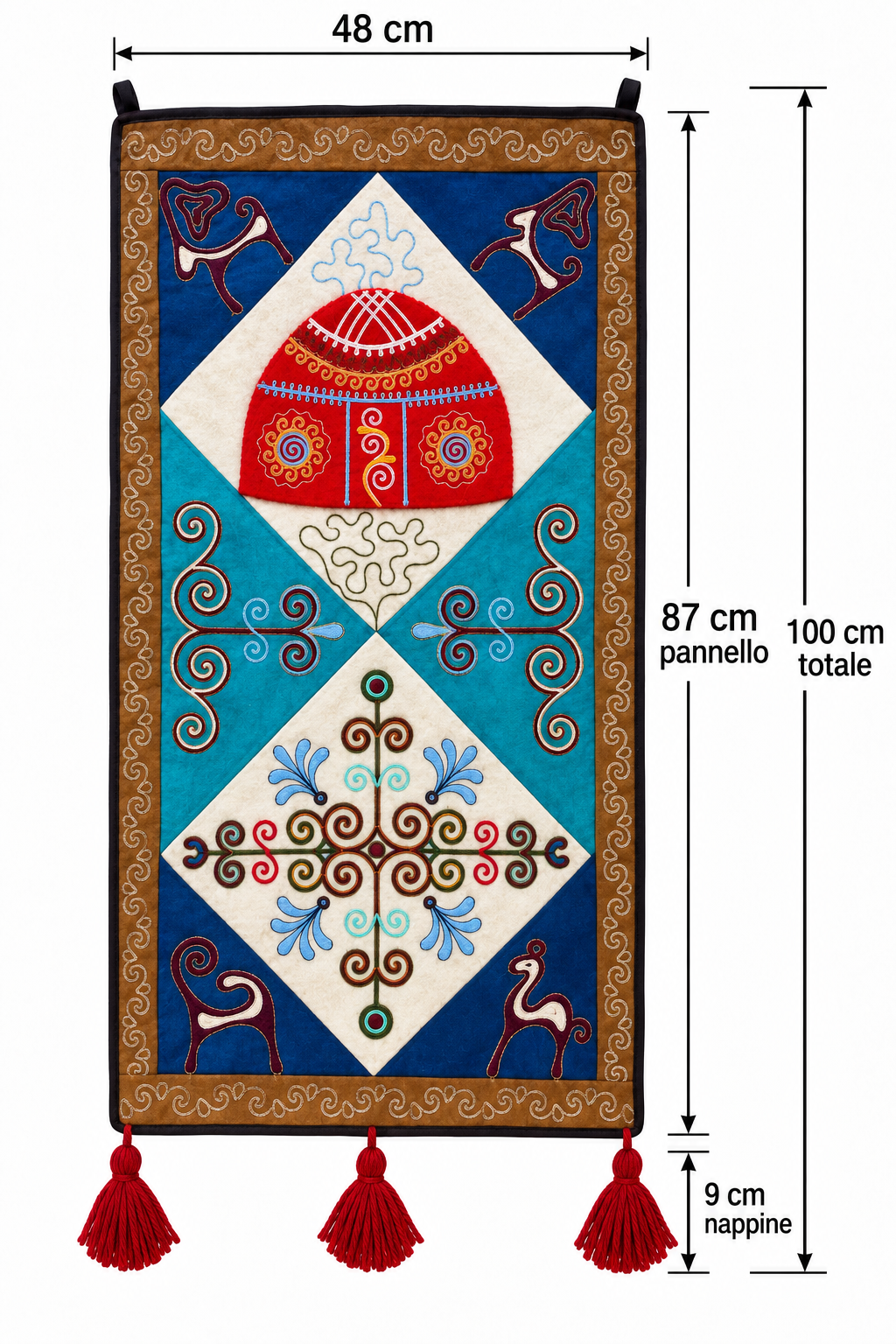 Pannello di feltro "Birth of Traditions" - Blue & Red