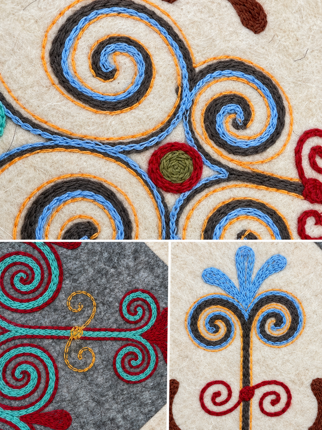 Pannello di feltro "Birth of Traditions" - Greys & Red