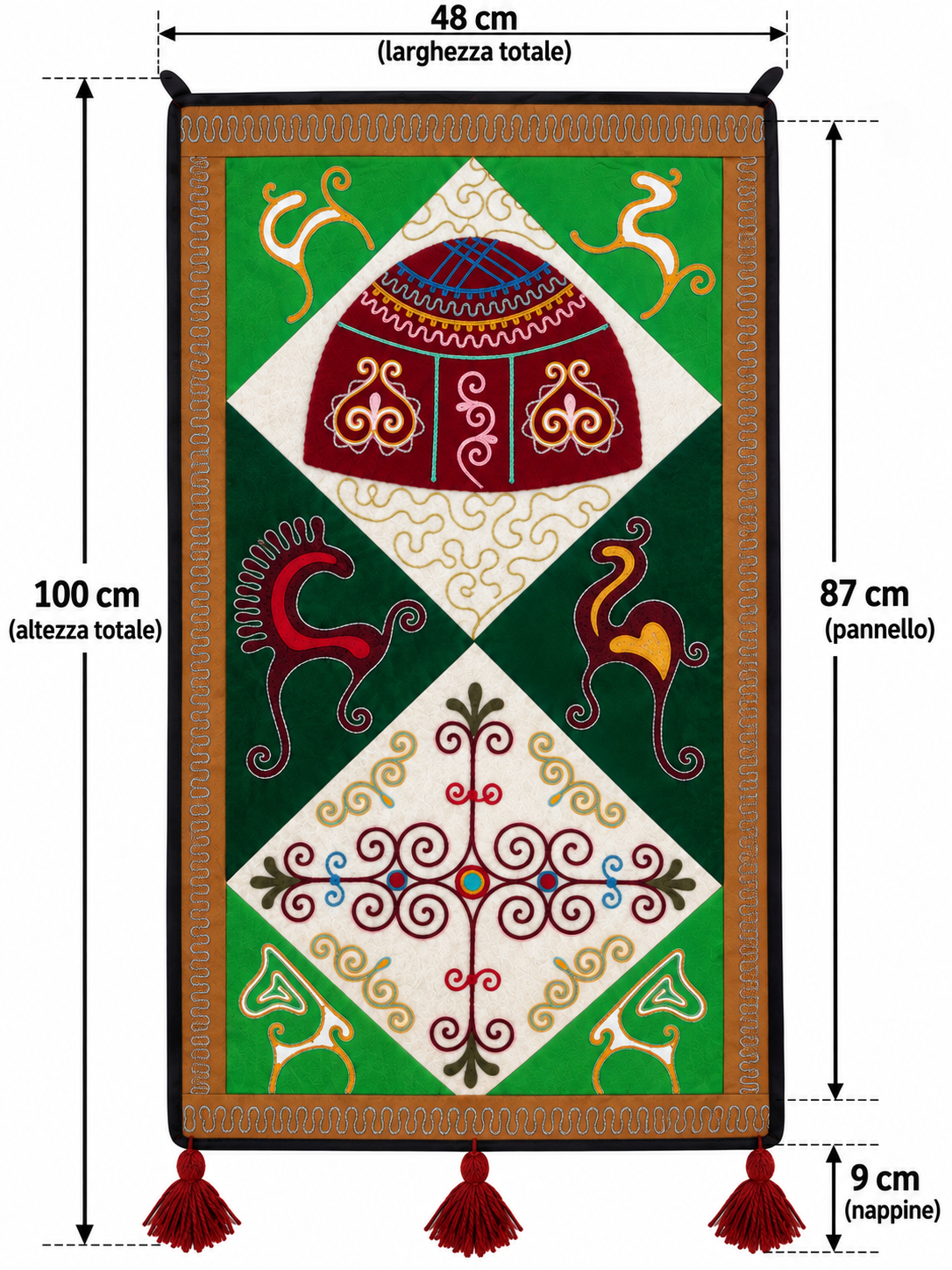 "Birth of Traditions" felt panel - Green & Red