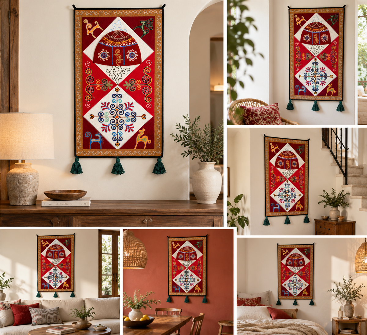 Pannello di feltro "Birth of Traditions" - Red & Red