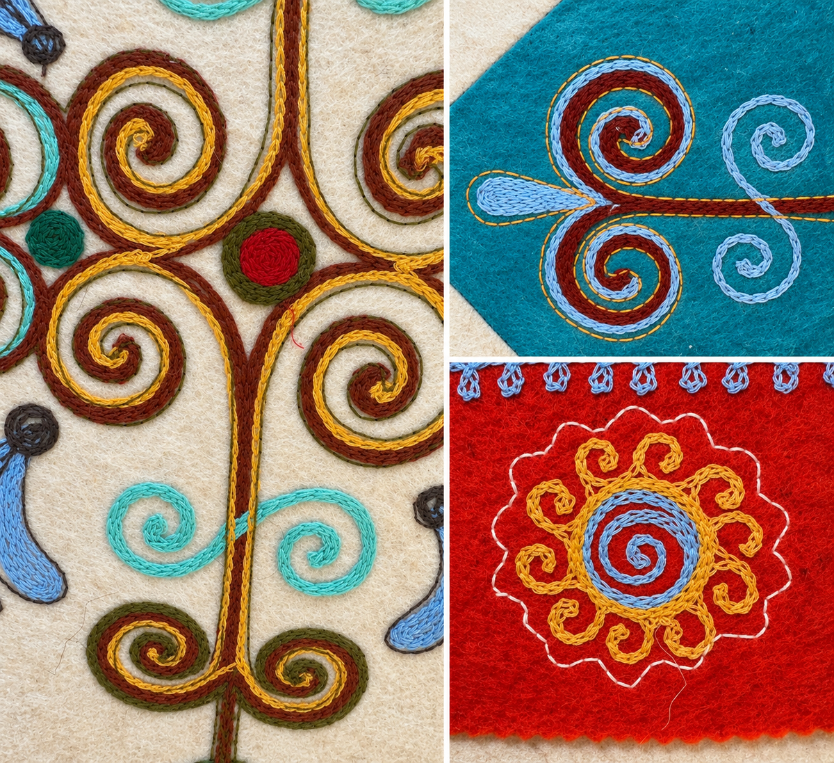 Pannello di feltro "Birth of Traditions" - Blue & Red
