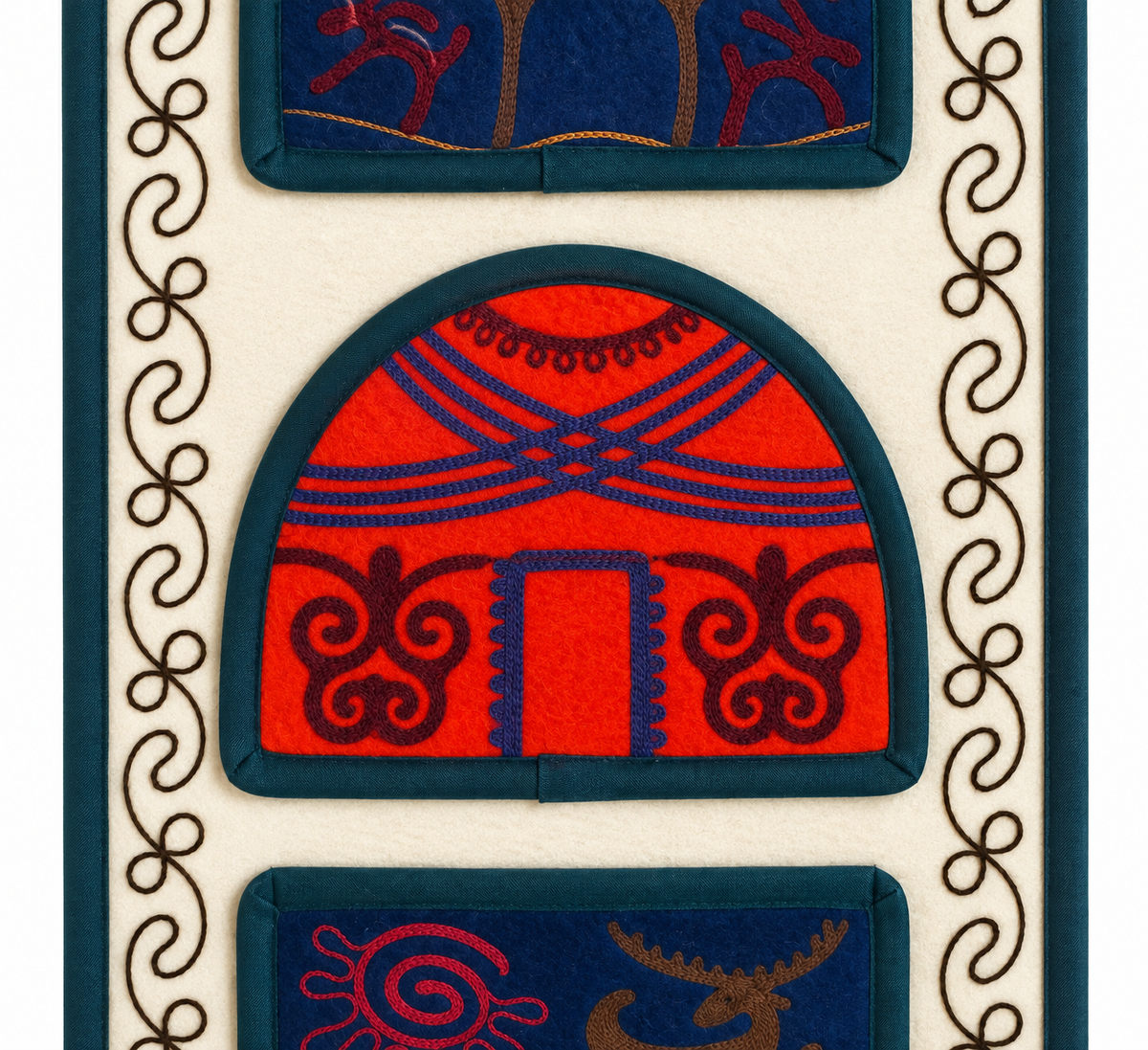"Kün" felt organizer - Red Yurt ver.2