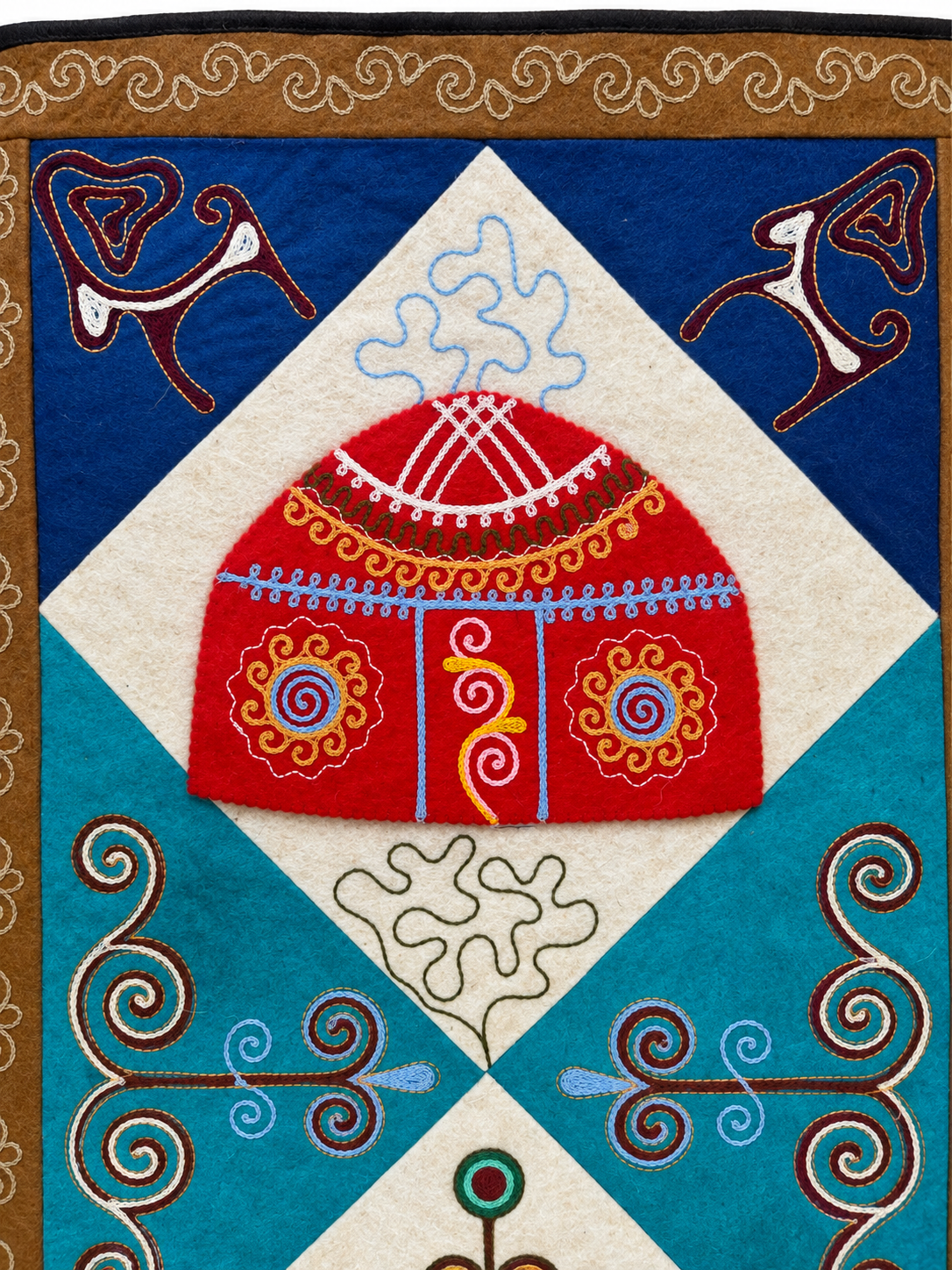 Pannello di feltro "Birth of Traditions" - Blue & Red