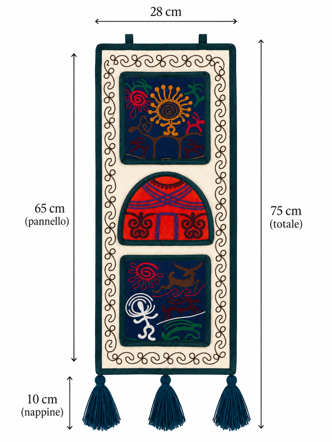 "Kün" felt organizer - Red Yurt ver.2
