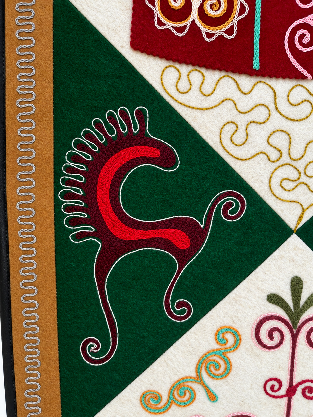 "Birth of Traditions" felt panel - Green & Red