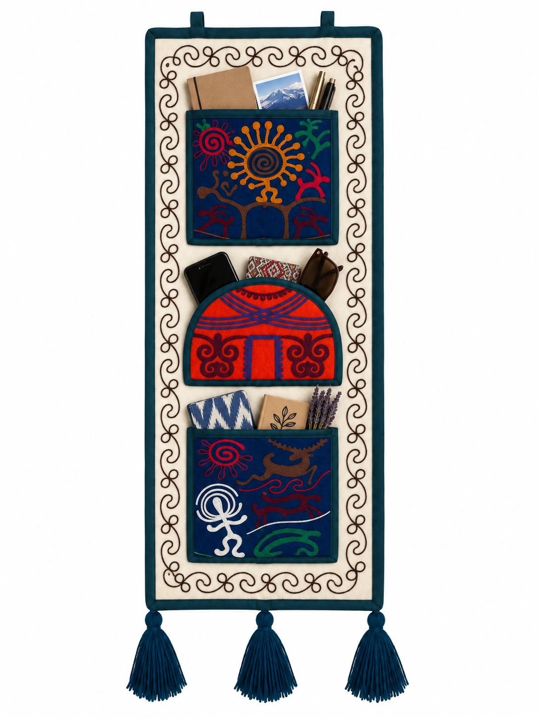 "Kün" felt organizer - Red Yurt ver.2