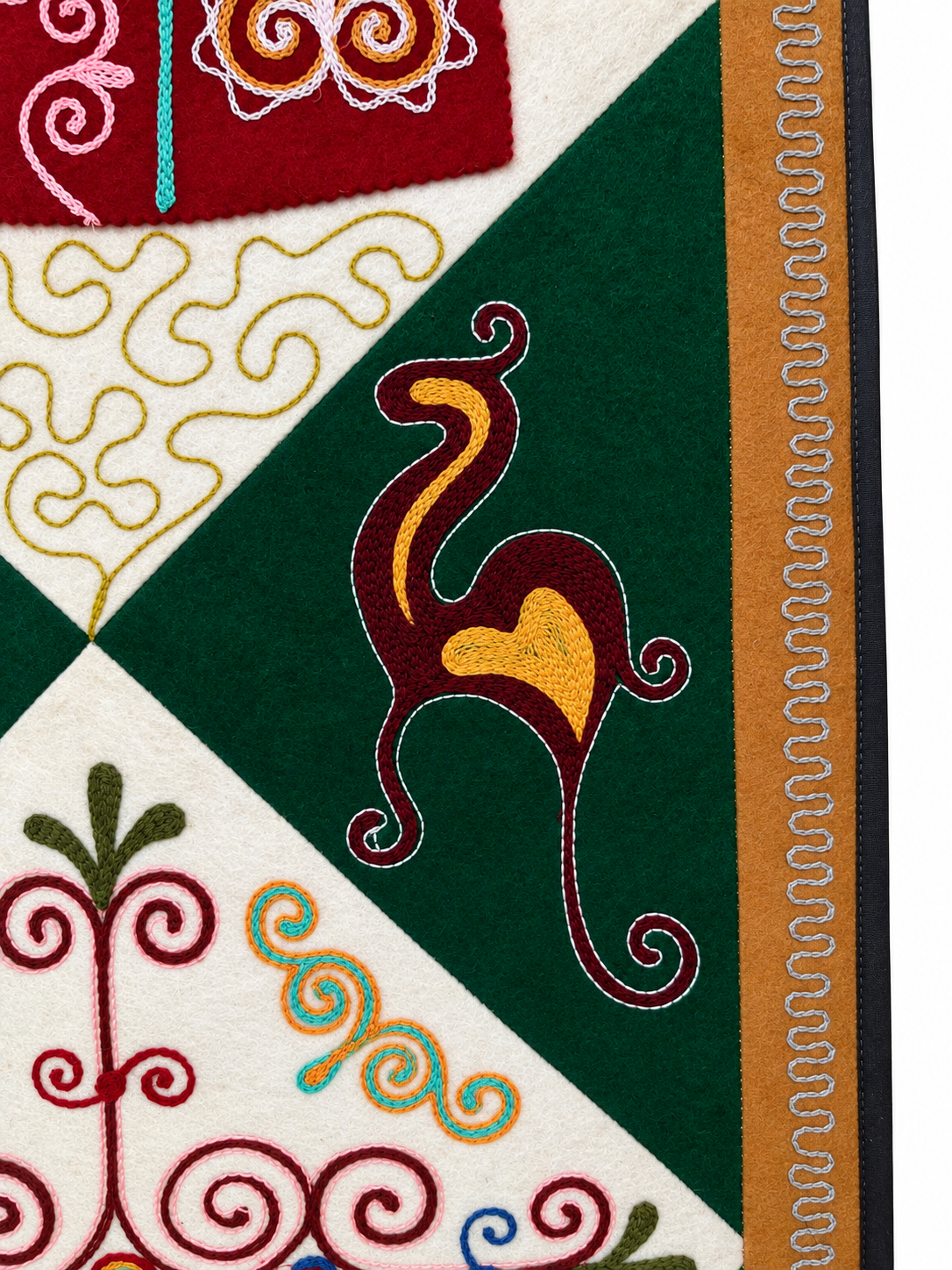 "Birth of Traditions" felt panel - Green & Red