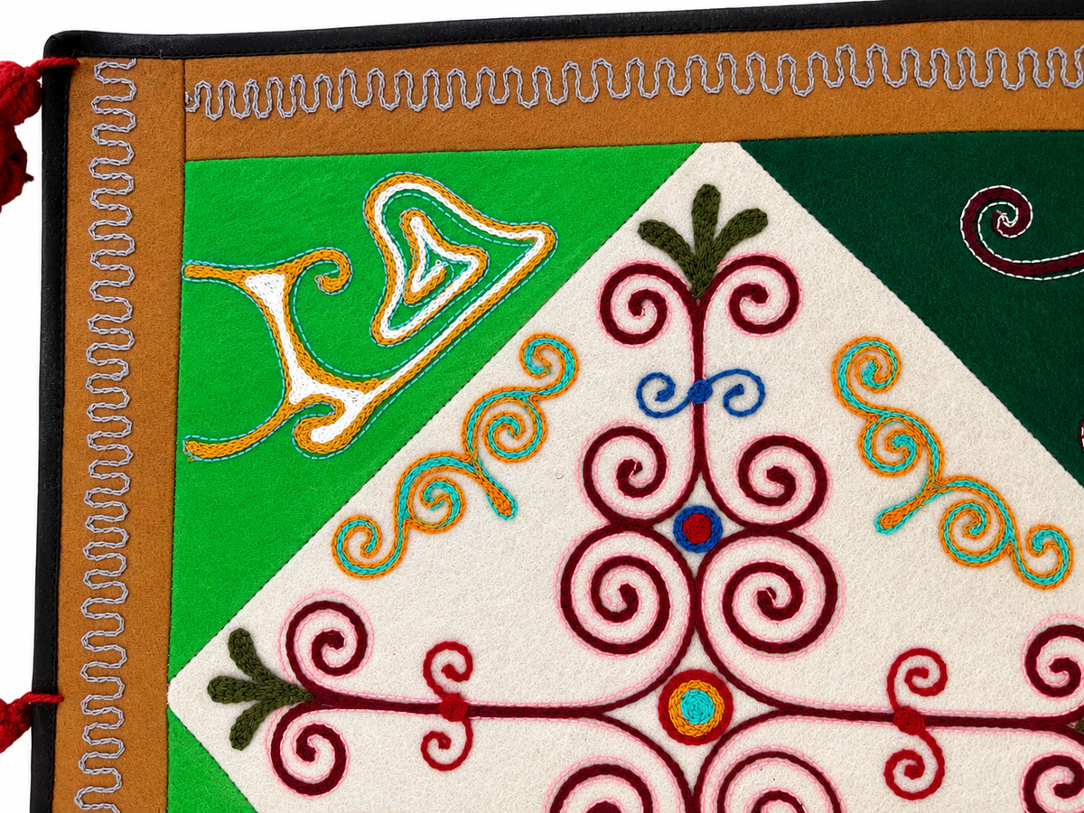 "Birth of Traditions" felt panel - Green & Red