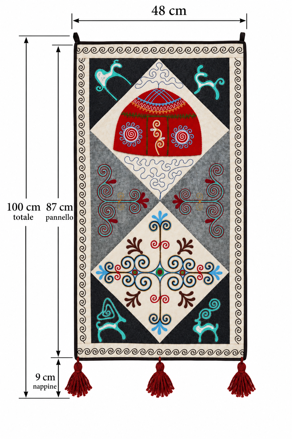 Pannello di feltro "Birth of Traditions" - Greys & Red