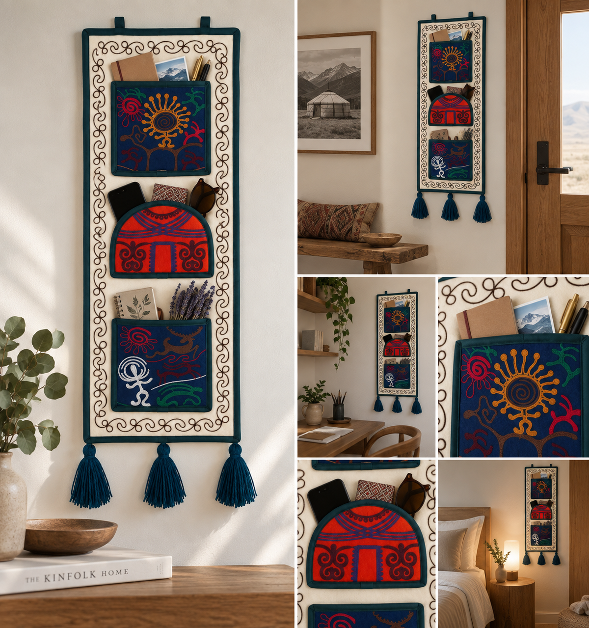 "Kün" felt organizer - Red Yurt ver.2