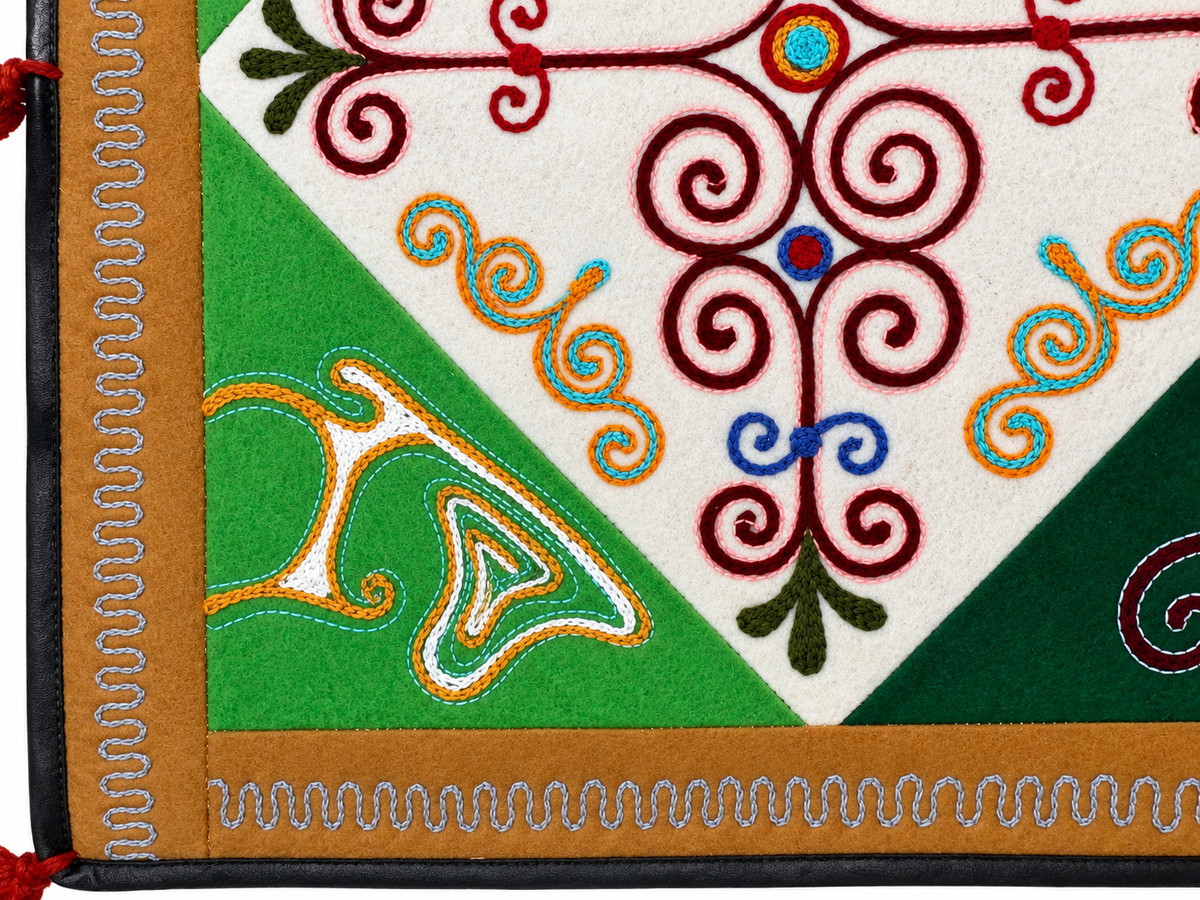 "Birth of Traditions" felt panel - Green & Red