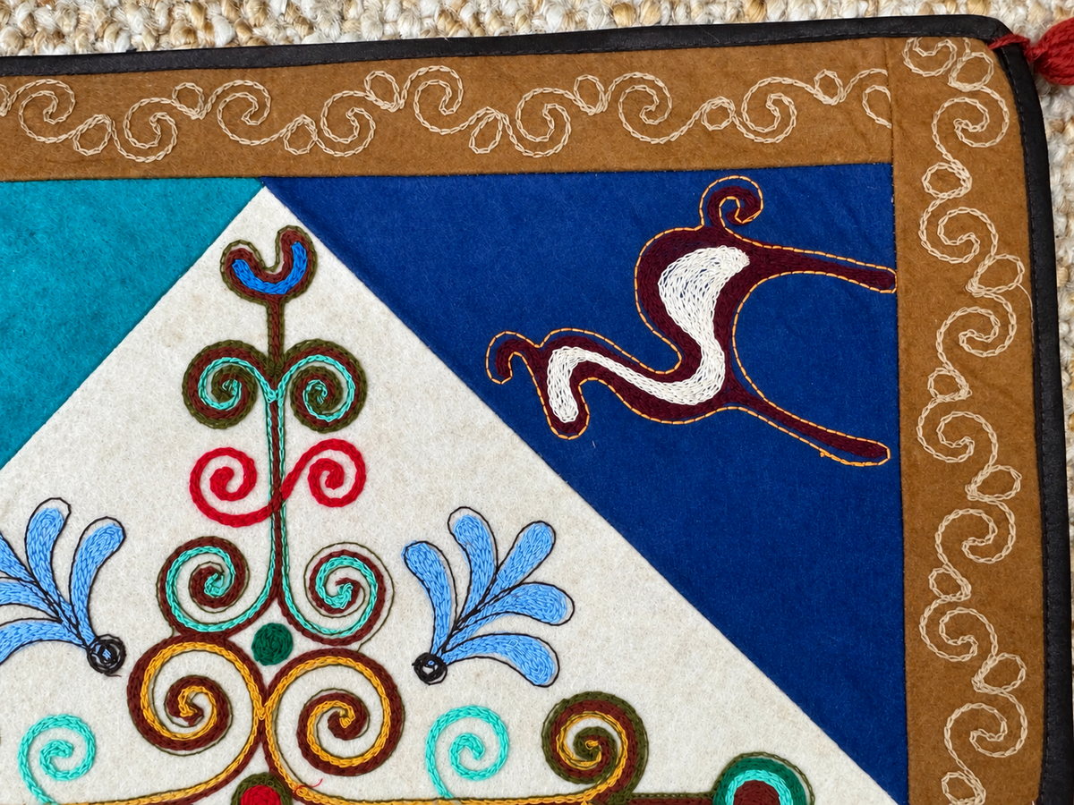 Pannello di feltro "Birth of Traditions" - Blue & Red