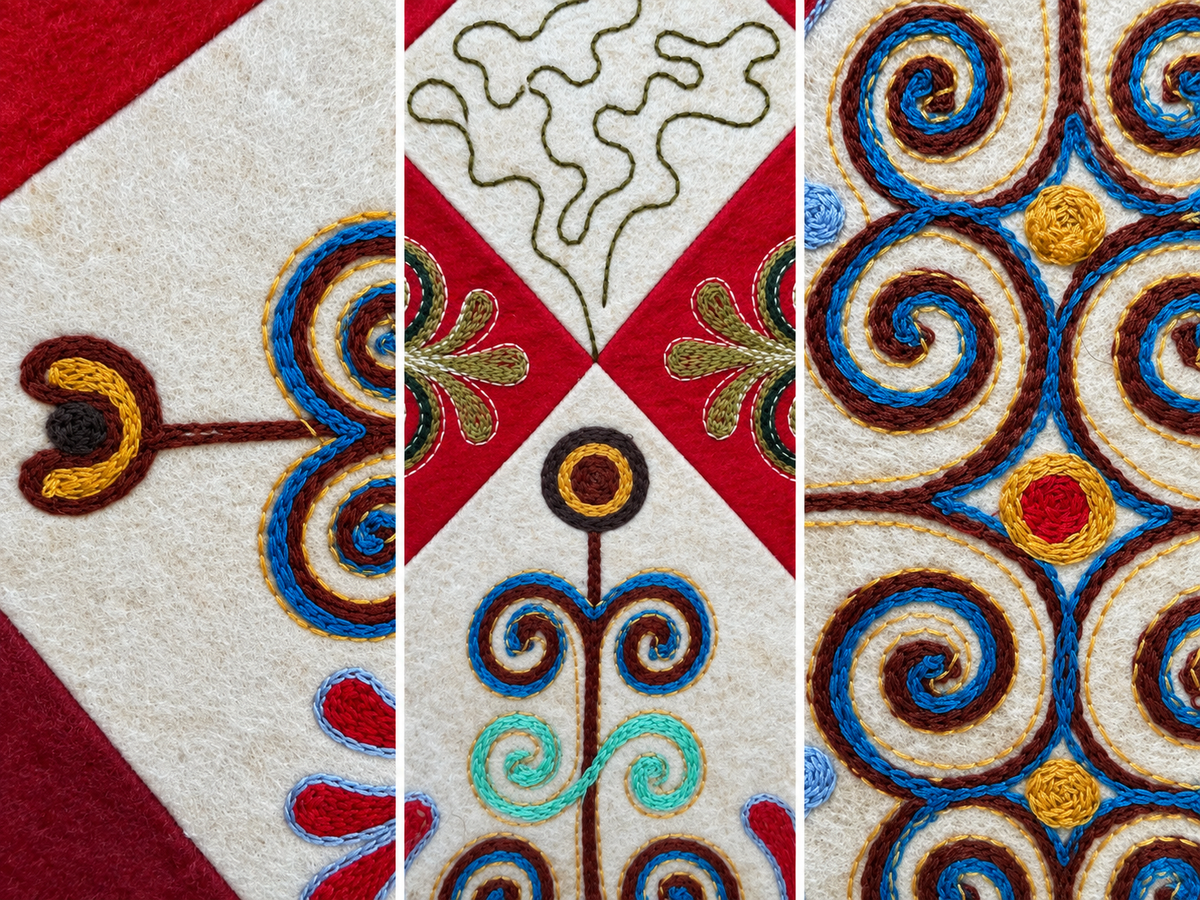 Pannello di feltro "Birth of Traditions" - Red & Red