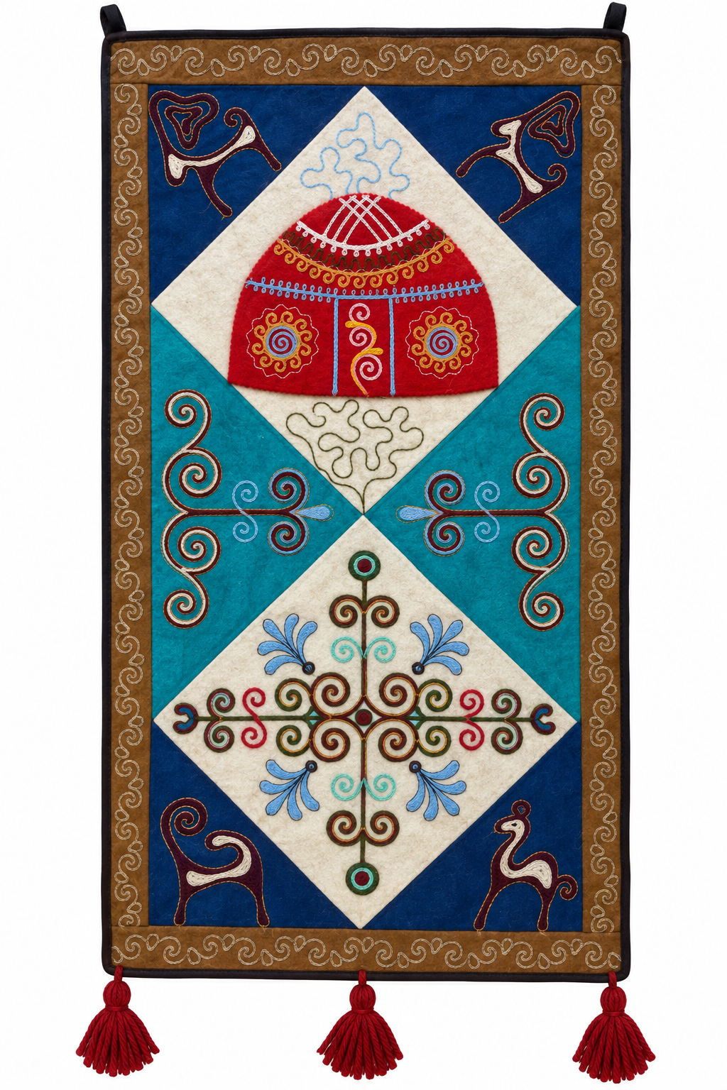 Pannello di feltro "Birth of Traditions" - Blue & Red