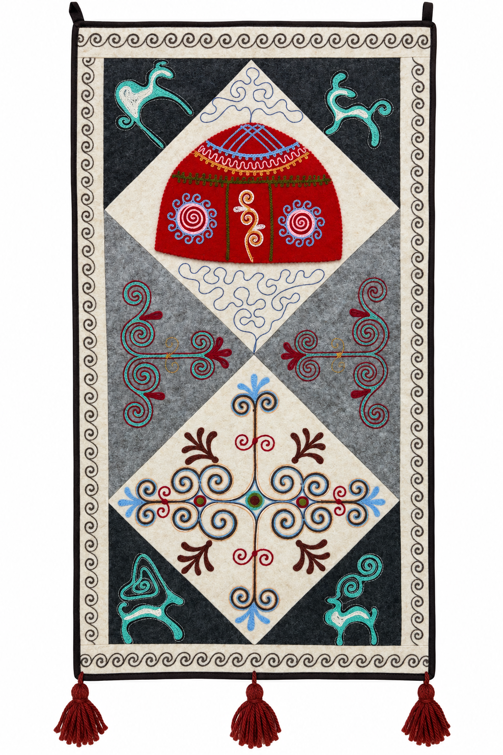 Pannello di feltro "Birth of Traditions" - Greys & Red