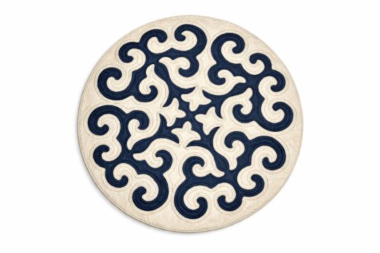 Ivory&Blue round Syrmak