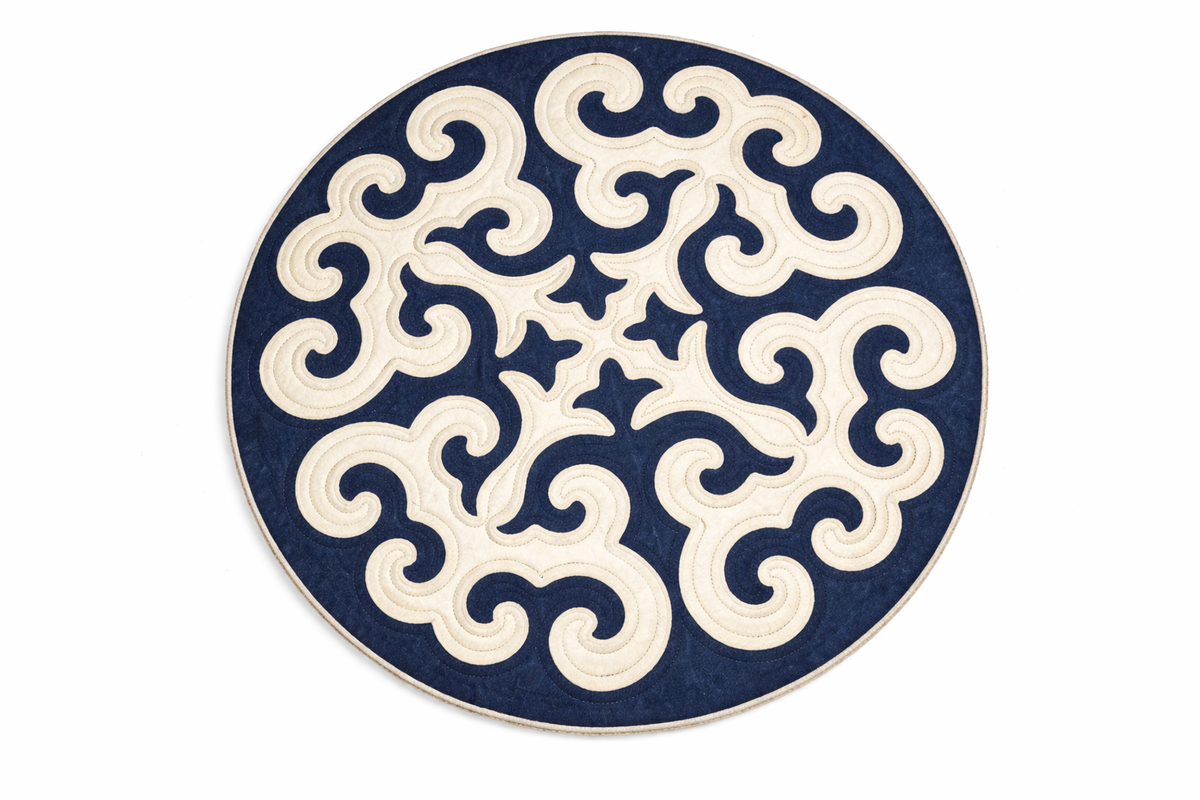 Blue & Ivory round Syrmak